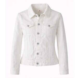 AG Adriano Goldschmied White Denim Jacket Womens Small Stretch Jean Coat